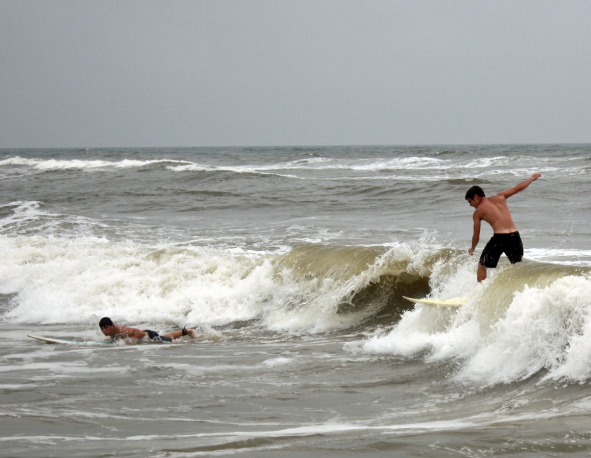 Surfing Pondalowie Bay Yorke Peninsula South Australia Australia