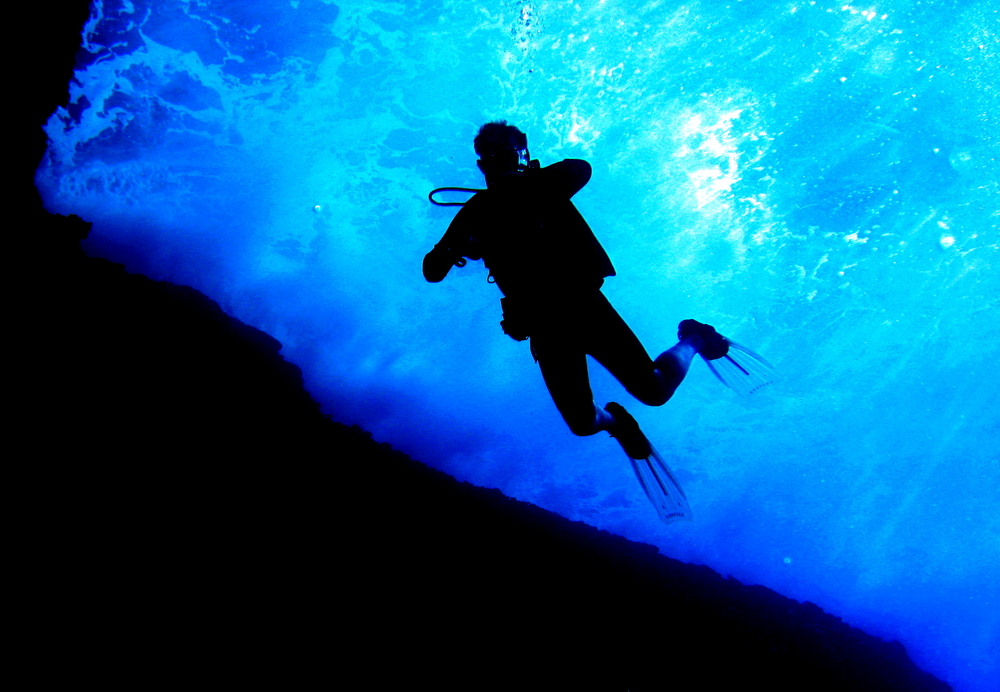 Scuba Diving South Golden Arches Beach Kailua Kona Hawaii USA