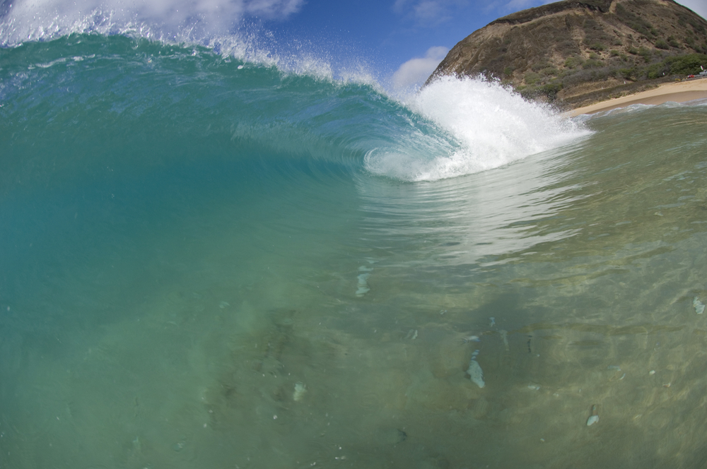 Surfing Waipio Valley Beach Honokaa Hawaii USA