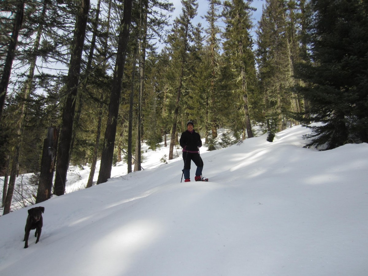 Snow Shoeing Keechelus Lake Trail Wenatchee Washington USA