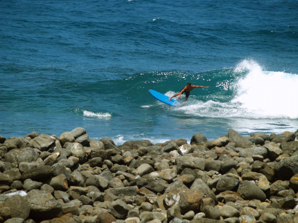 Surfing Keokea Beach Park Kapaau Hawaii USA