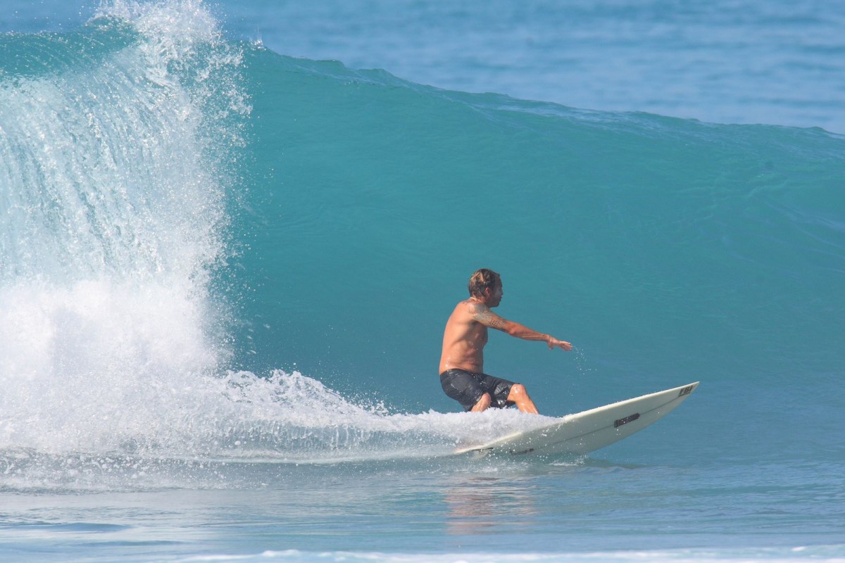 Surfing Kahala u Beach Kailua Kona Hawaii USA