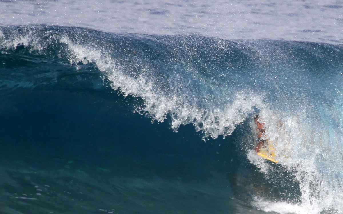 Surfing Pine Trees Beach Kailua Kona Hawaii USA
