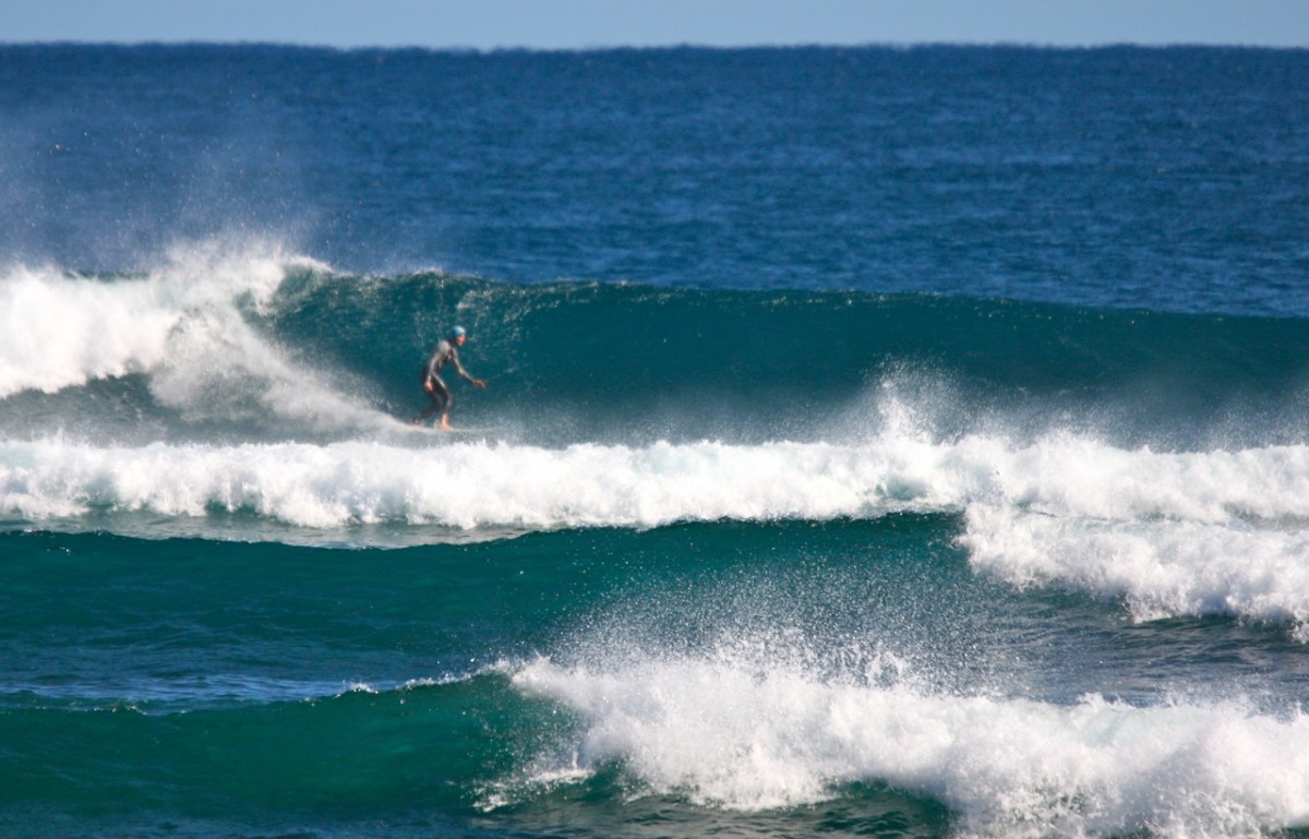 Surfing Tombstones Beach Hilo Hawaii USA