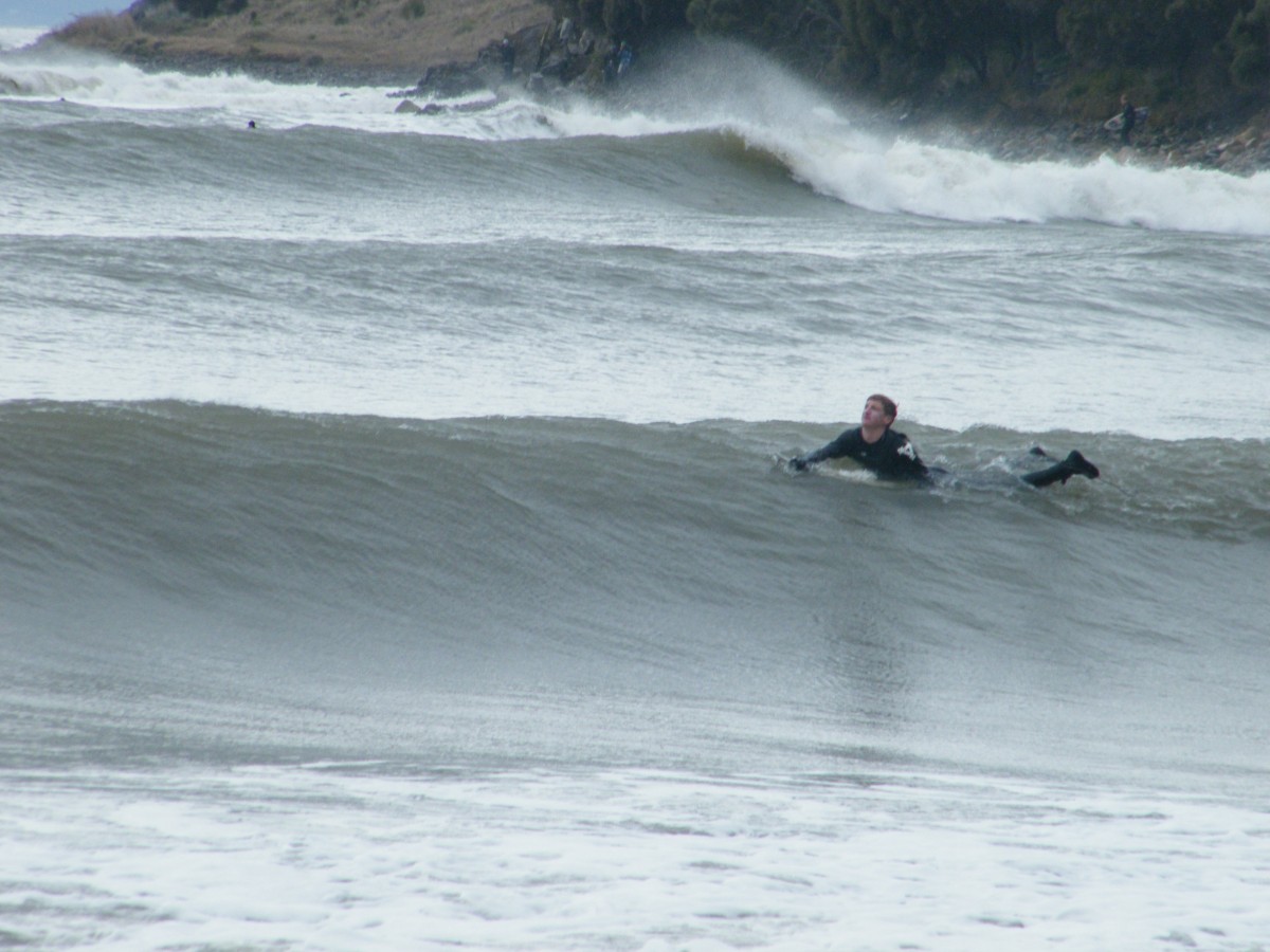 Surfing Seven Mile Point Hobart Tasmania Australia