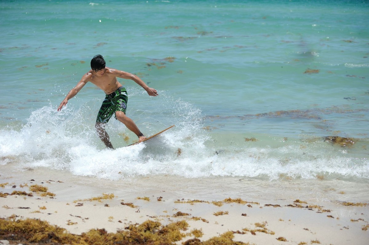 Skimboarding South Beach Miami Florida USA