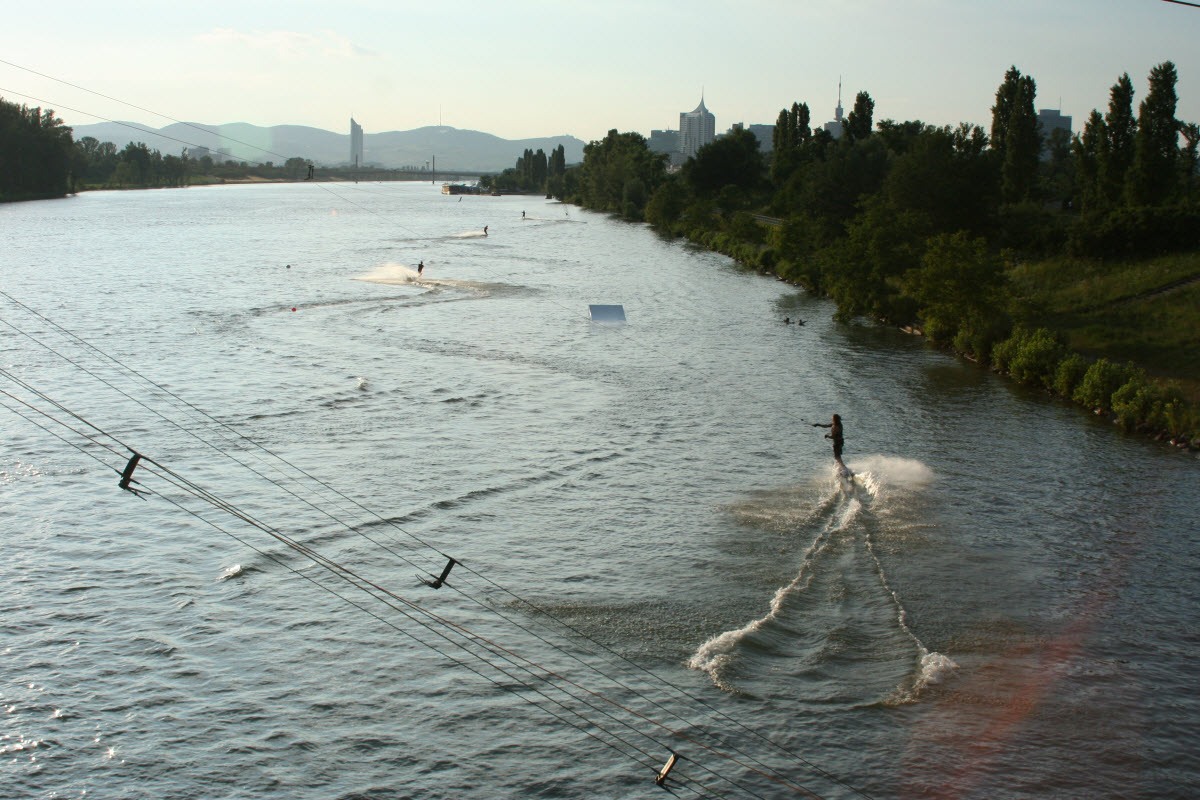 Wakeboarding Neue Donau Danube River Vienna Austria