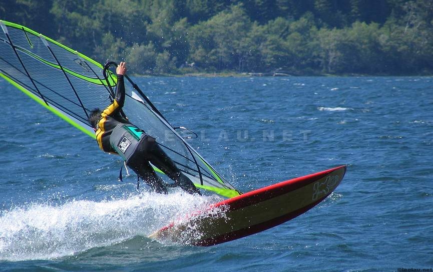 Wind Surfing Nitinat Lake Vancouver Island British Columbia Canada