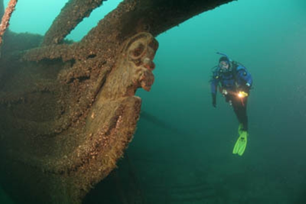 Scuba Diving Sandusky wreck Lake Michigan Michigan USA