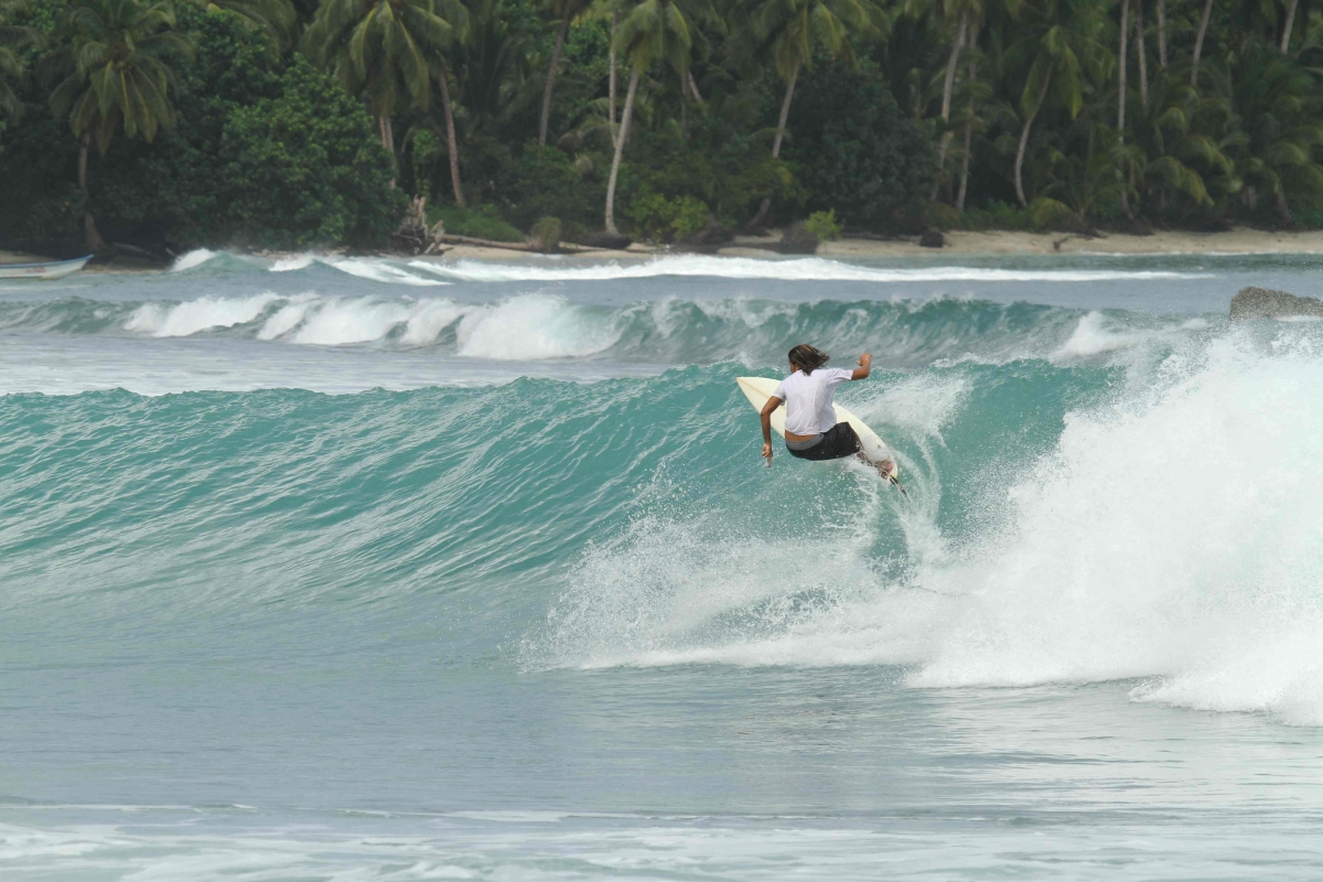 Surfing Seminyak Beach Bali Indonesia