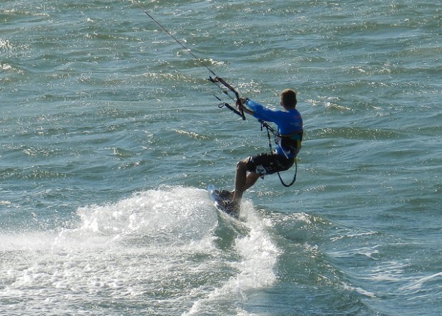 "Kitesurfing at Noosa Rivermouth"