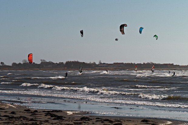 "Kitesurfing at Apelviken"