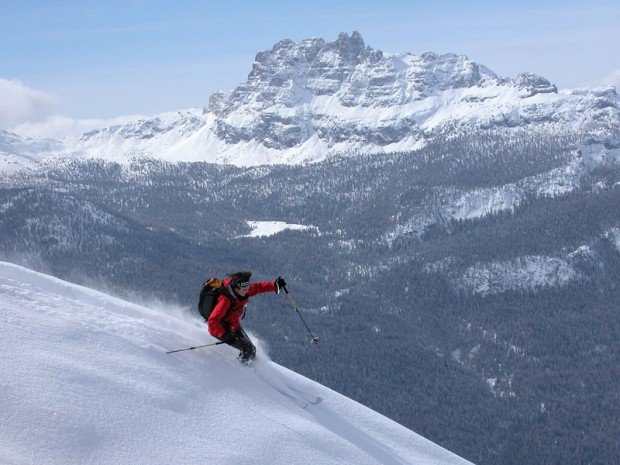 "Cortina d' Ampezzo Alpiine Skiing in Tofane mountain group"