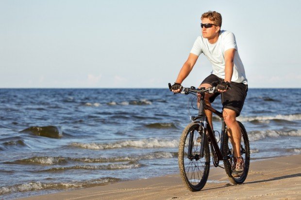 "Cycling beside the sea"