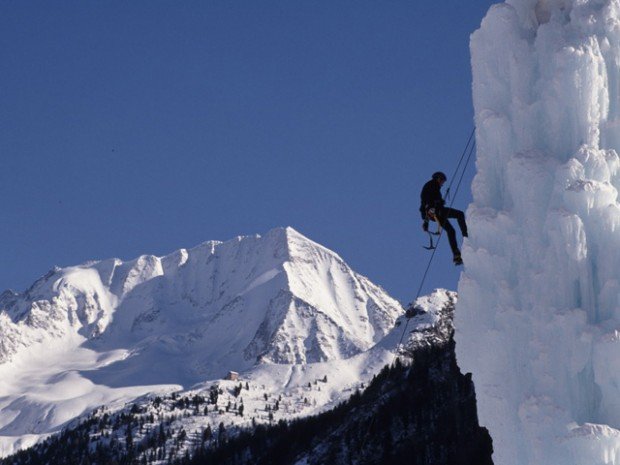 "Ice Climbing in Riva di Tures, Aurina Valley"