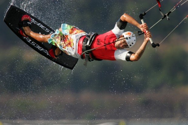 "Kitesurfer in the air"