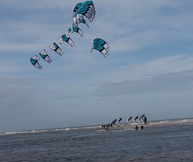 "Kitesurfing at Bridge of Don"