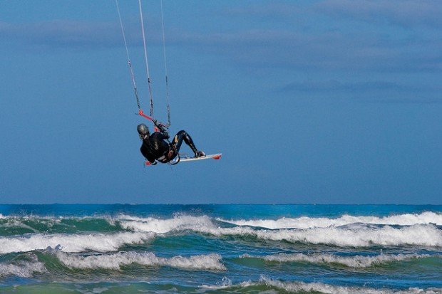 "Kitesurfing at Philorth"