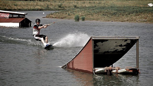 "Wakeboarding at Damp"