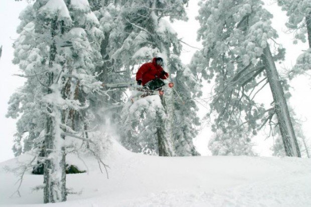 "Alpine Skier in Mountain High Ski Resort"