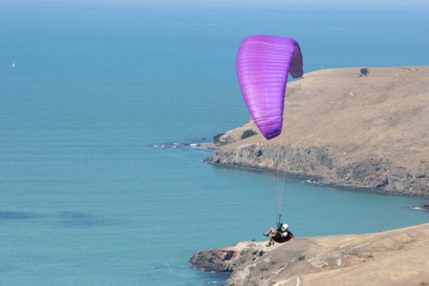 "Paragliding over Christchurch"