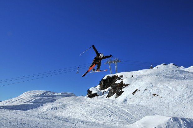 "Skier jumping"