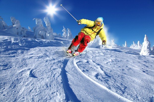 "Skiing downhill"