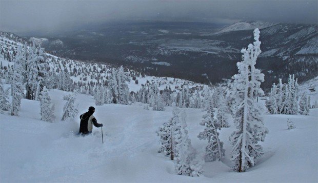 "Alpine Skier at Mound Baldy Ski Lift"