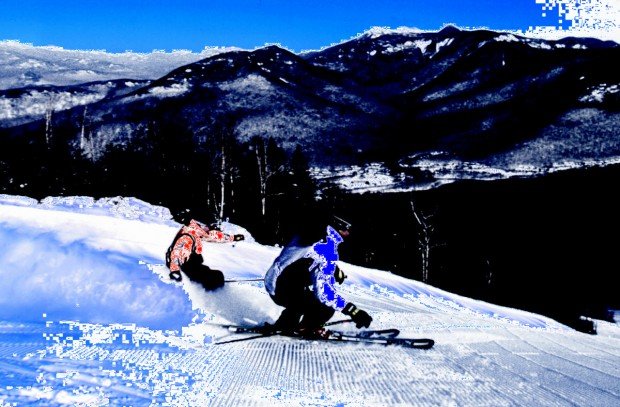 "Alpine Skiers at Snow Summit"