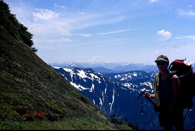 "Backpacker at Pacific Crest Trail"