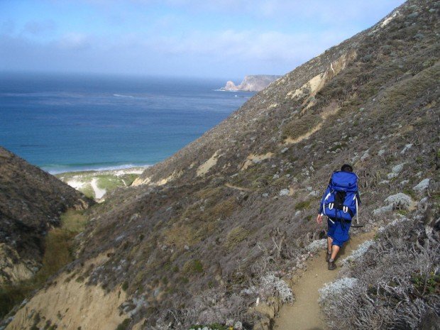 "Backpacker at San Miguel Island"