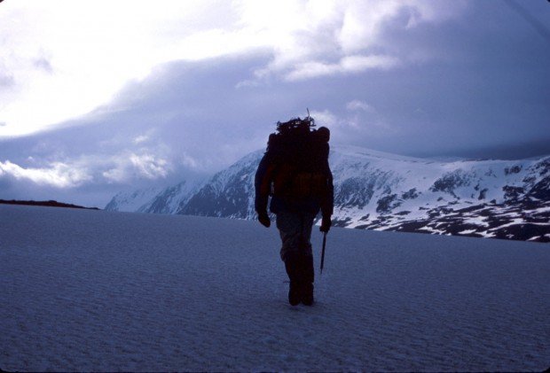 "Backpacker on the snow"