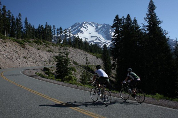 "Bicycling at Mount Shasta"