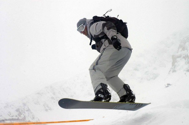 "Snowboarder at Boreal Mountain"