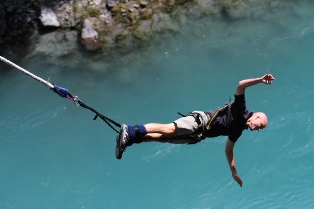 "Bungee Jumping over Kawarau River"