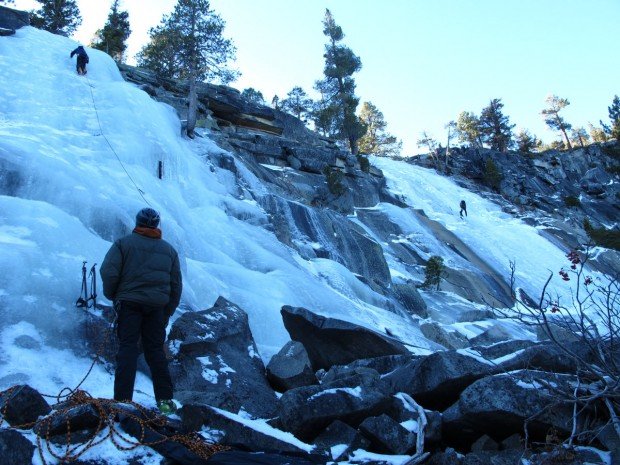 "Climbing on Ice at North Lake Tahoe"