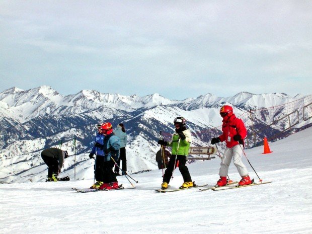 "Cross Country Skiers at Tamarack Lodge"