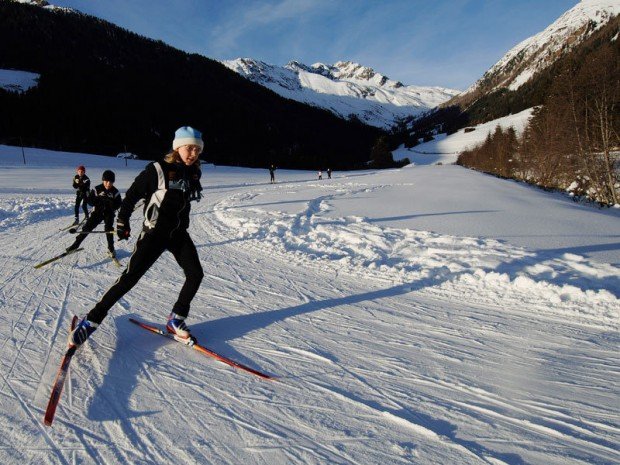 "Cross Country Skiing at Val Saint Come"