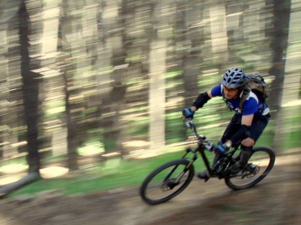 "Freeride Mountain Biker at Devils Gully"