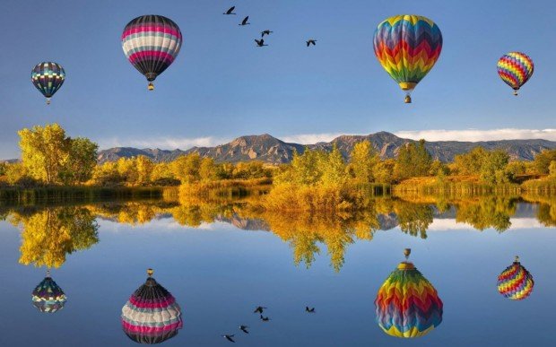 "Hot Air Balloons at Lake Tahoe"