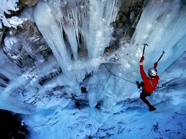 "Ice Climbing Goat Dome Falls Climb"