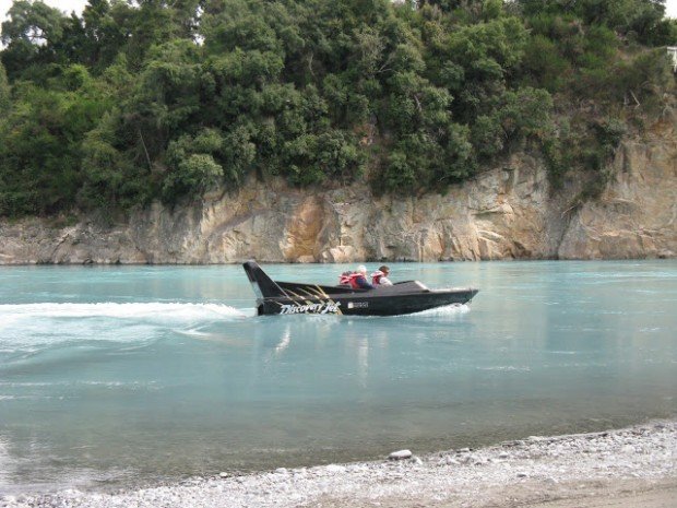 "Jet Boating at Rakaia Gorge"