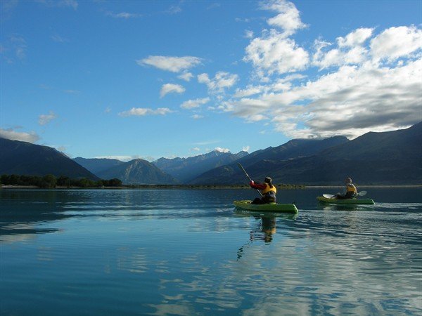"Kayakers at Lake Wakatipu"