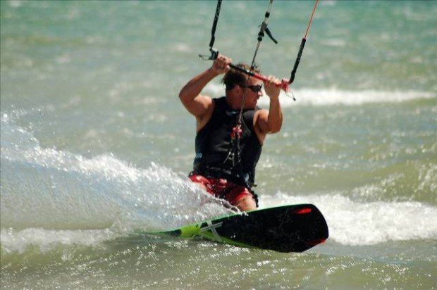 "Kite Surfer at Largs Bay, Adelaide"