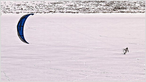 "Lake Dillon SnowKiting"