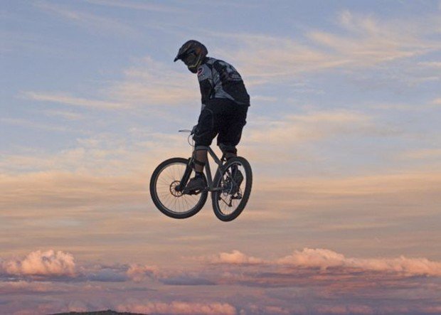 "Leavitt Lake Mountain Biking big jump"