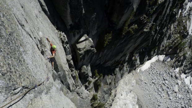 "Rock Climbing Colchuck Balanced Rock-West Face Route"