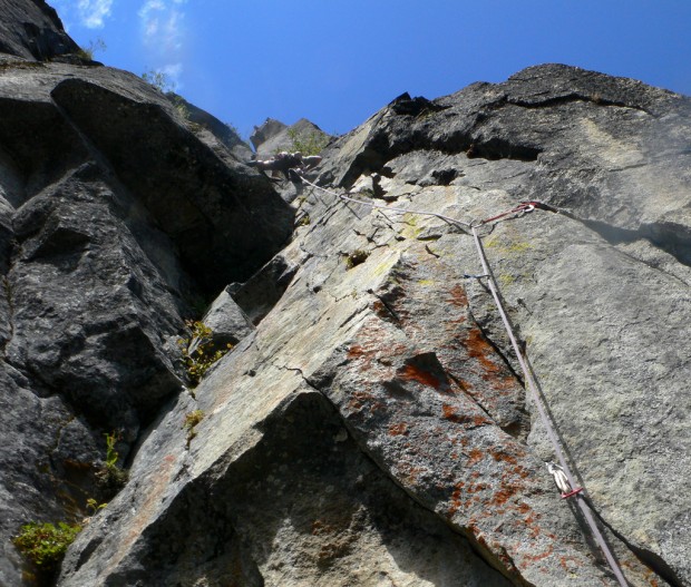 "Rock Climbing Snow Creek Wall-Hyperspace Route"
