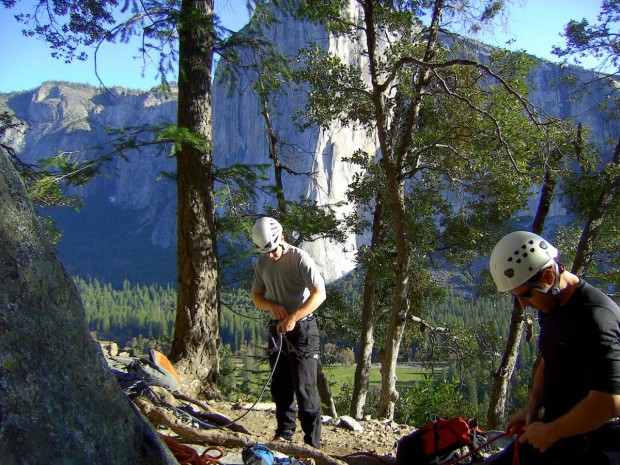 "Preparing to climb Shirley Meadows"