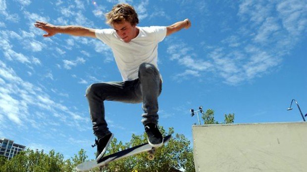 "Skateboarding at City Skatepark"